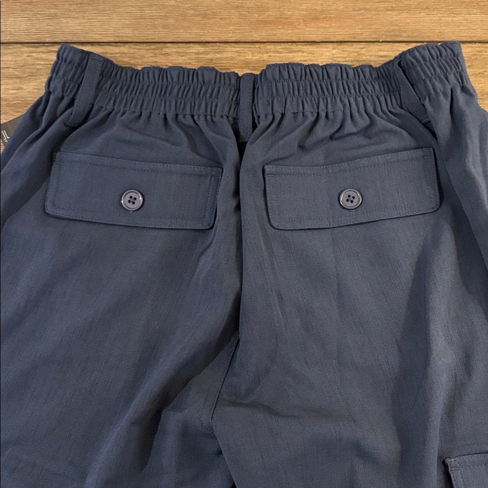 NWT [Liverpool] LA Hi-rise Cargo Crop Straight Pants Dark Navy Blue Women’s 8/29 - Picture 9 of 12